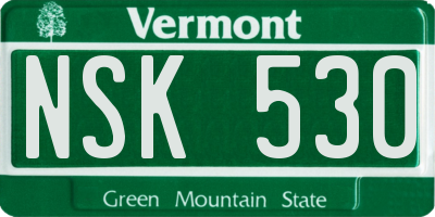 VT license plate NSK530