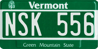 VT license plate NSK556