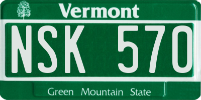 VT license plate NSK570