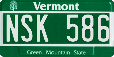 VT license plate NSK586