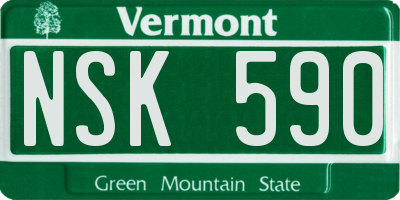 VT license plate NSK590