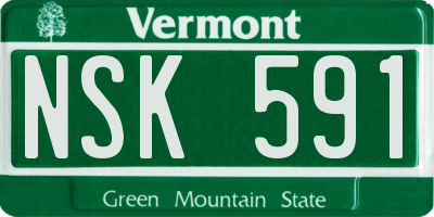 VT license plate NSK591