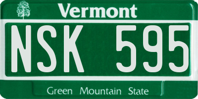 VT license plate NSK595