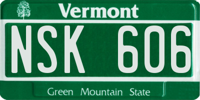 VT license plate NSK606