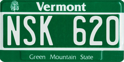 VT license plate NSK620