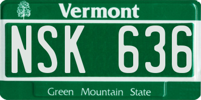 VT license plate NSK636