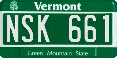 VT license plate NSK661