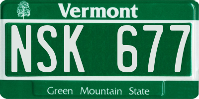 VT license plate NSK677