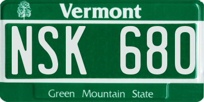 VT license plate NSK680