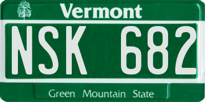 VT license plate NSK682