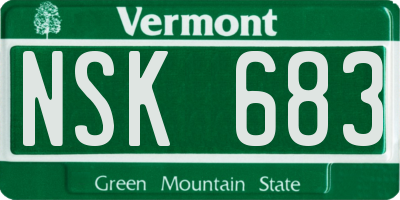 VT license plate NSK683
