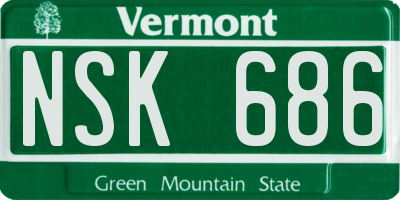 VT license plate NSK686