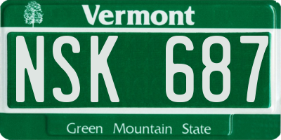 VT license plate NSK687
