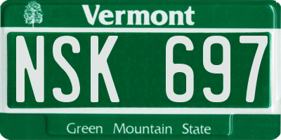 VT license plate NSK697