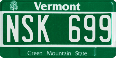 VT license plate NSK699