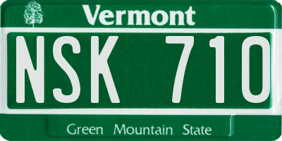 VT license plate NSK710