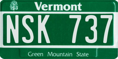 VT license plate NSK737