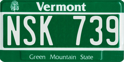 VT license plate NSK739
