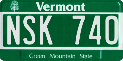 VT license plate NSK740