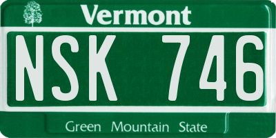 VT license plate NSK746