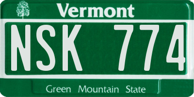 VT license plate NSK774