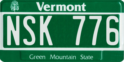 VT license plate NSK776