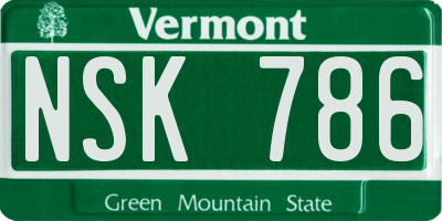 VT license plate NSK786