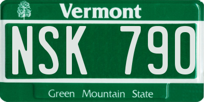 VT license plate NSK790