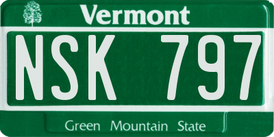 VT license plate NSK797