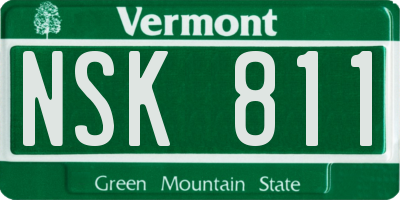 VT license plate NSK811