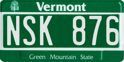 VT license plate NSK876