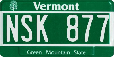 VT license plate NSK877