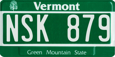 VT license plate NSK879