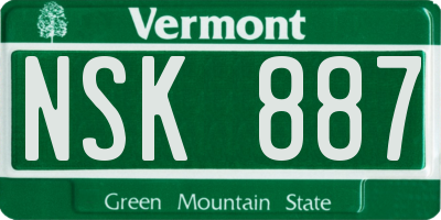 VT license plate NSK887