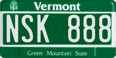 VT license plate NSK888