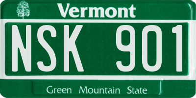 VT license plate NSK901