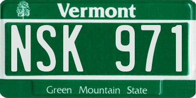 VT license plate NSK971