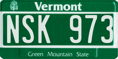 VT license plate NSK973