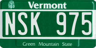 VT license plate NSK975