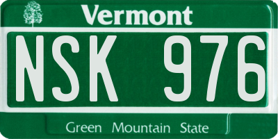 VT license plate NSK976