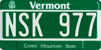 VT license plate NSK977