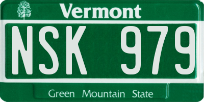 VT license plate NSK979