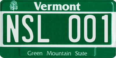 VT license plate NSL001