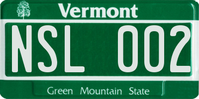 VT license plate NSL002