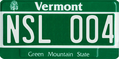 VT license plate NSL004