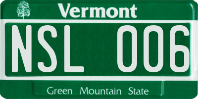 VT license plate NSL006