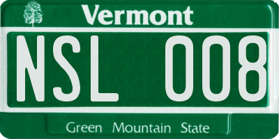 VT license plate NSL008