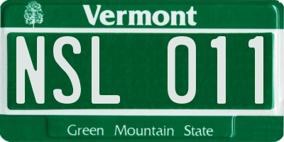 VT license plate NSL011