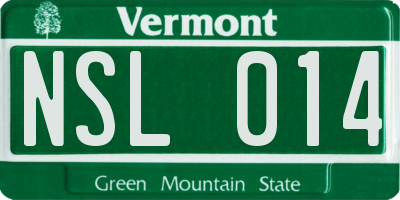 VT license plate NSL014