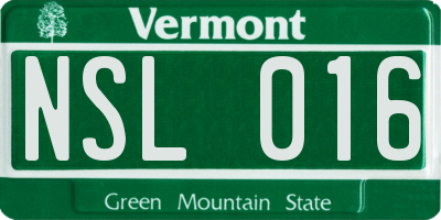 VT license plate NSL016